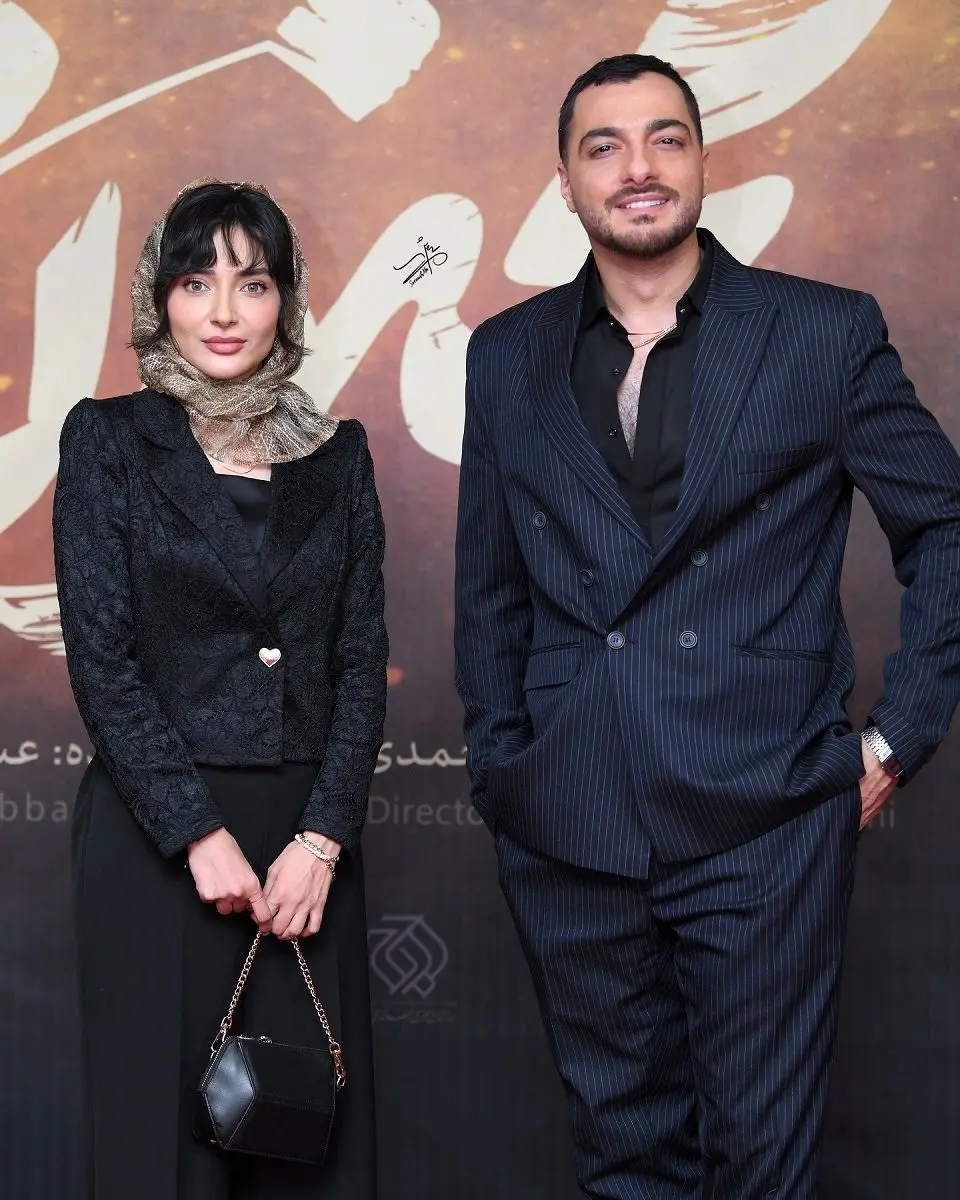 سجاد بابایی و نورا محقق در اکران فیلم مجنون 1