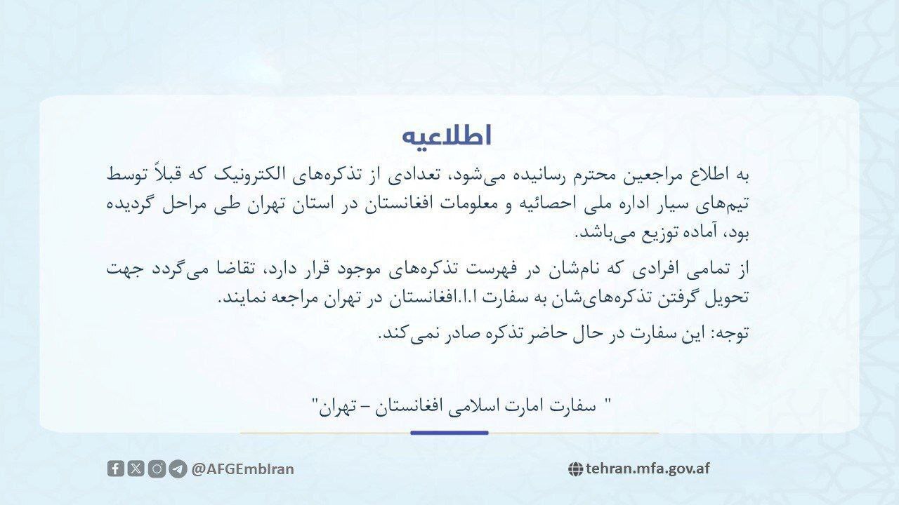 فوری / صدور کارت ملی برای اتباع افغان متوقف شد