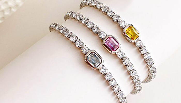 دستبند تنیسی طلا جواهر 