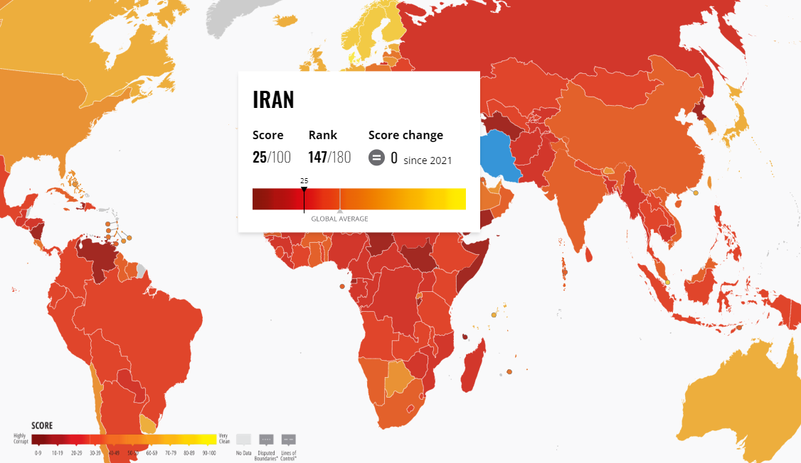 رتبه شفافیت ایران