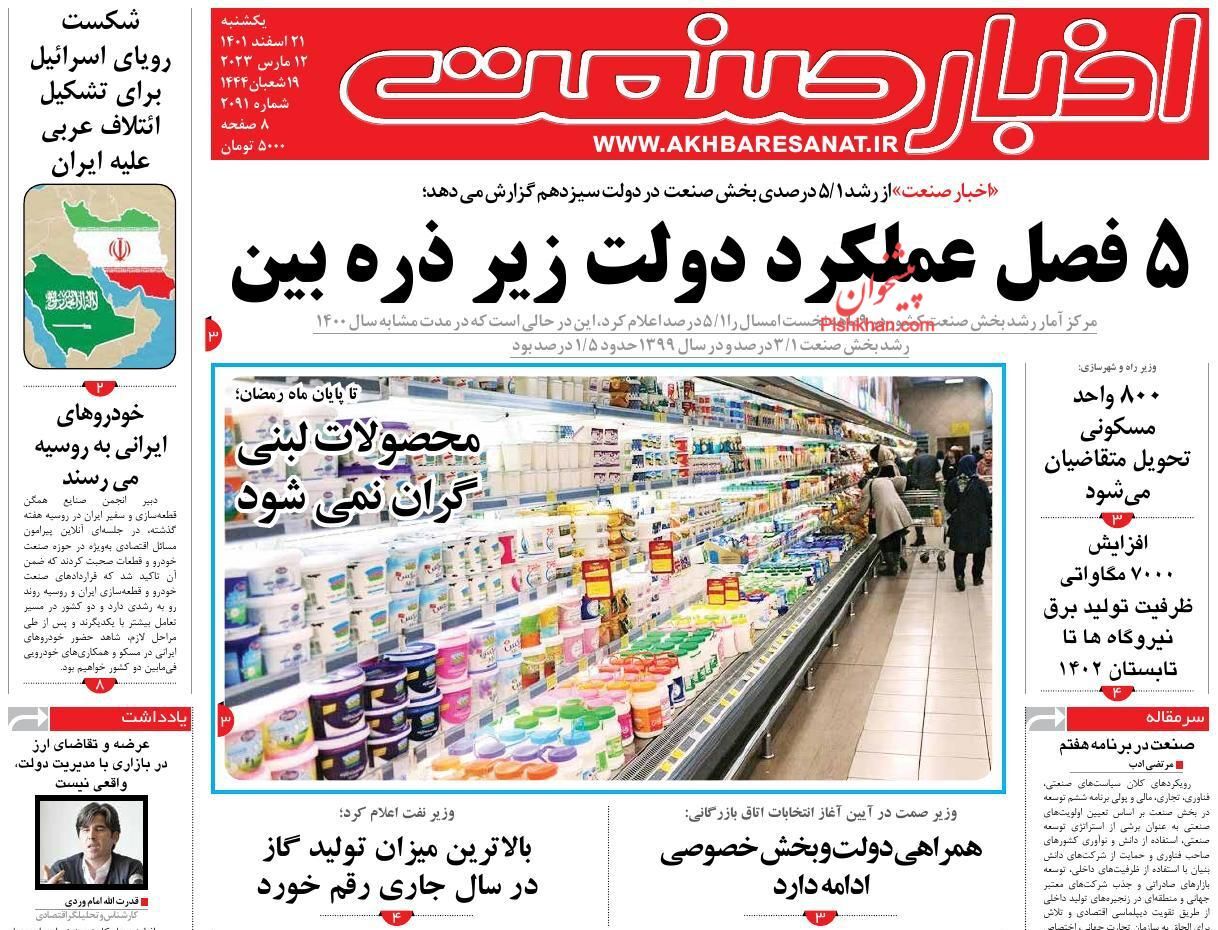 روزنامه اخبار صنعت