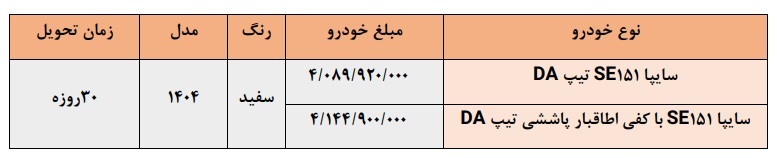 شرایط فروش فوری وانت پراید 151 (تیر 1404)