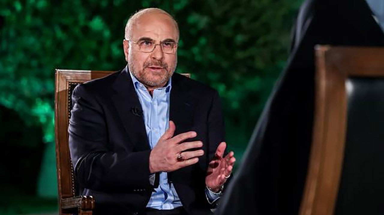 محمد باقر قالیباف رییس مجلس شورای اسلامی در گفت‌وگوی زنده تلویزیونی