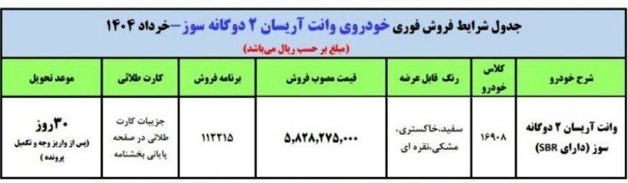 فروش فوری یک محصول ایران خودرو خرداد ۱۴۰۴ / یک ماهه بدون قرعه کشی خودرو بخرید + لینک ثبت نام