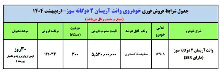ایران خودرو وانت آریسان ۲