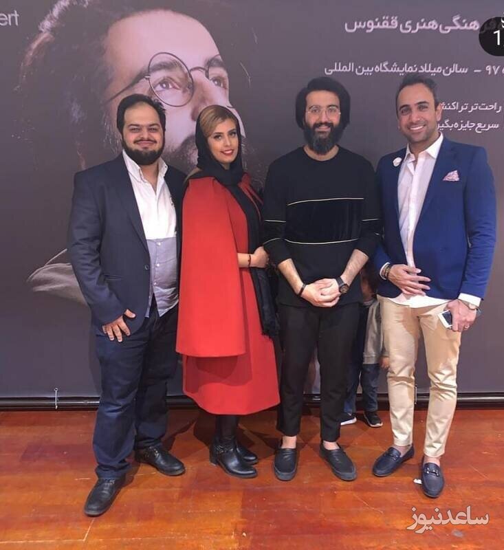 سجاد خواجه علیجانی در کنار همسرش در سالن میلاد