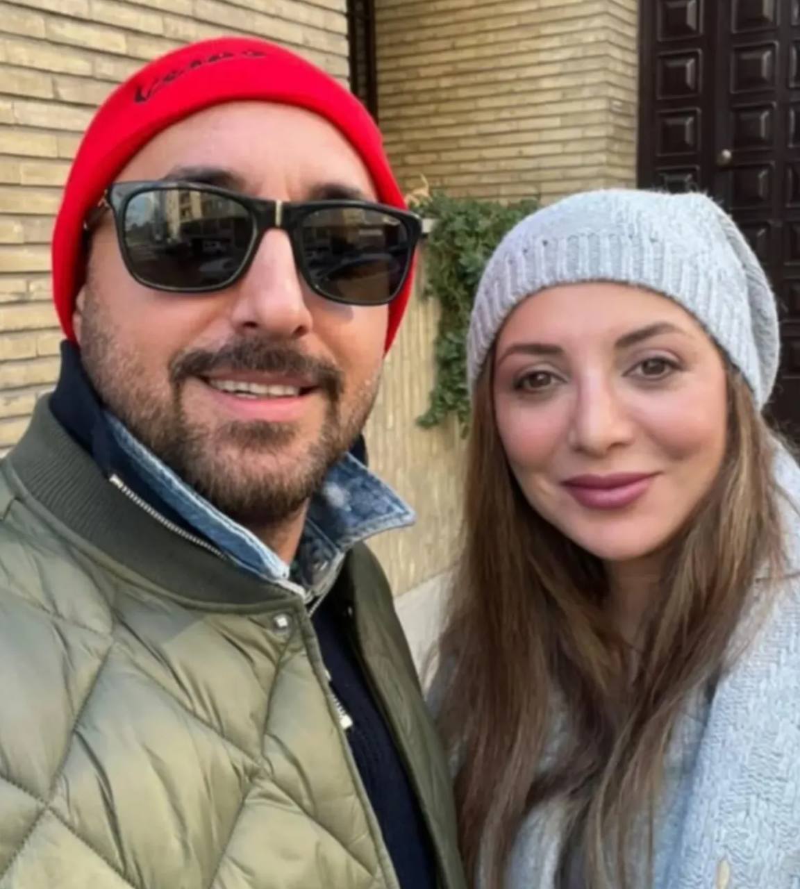 امیرحسین رستمی و رویا میرعلمی با تیپ پاییزی