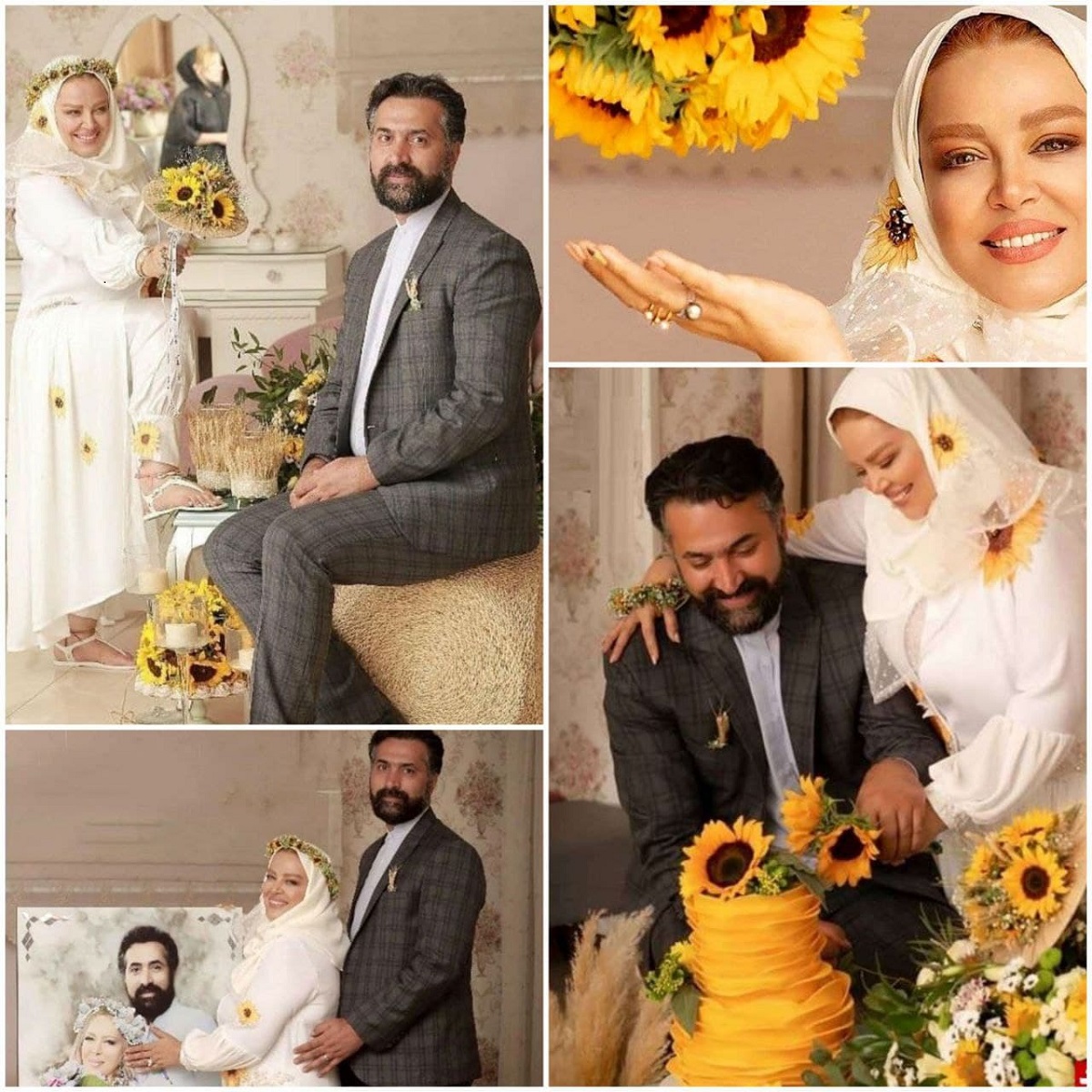 سالگرد ازدواج بهاره راهنما و تم آفتاب‌گردان