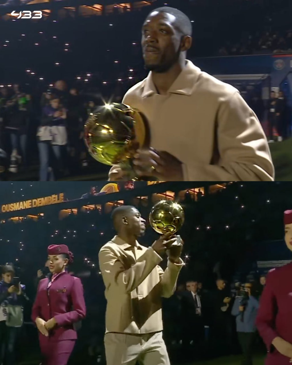 عثمان دمبله و توپ طلا در ورزشگاه خانگی پی اس جی