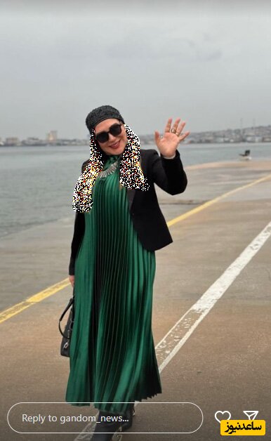 نسیم ادبی در مدل مانتو چین‌دار شیک