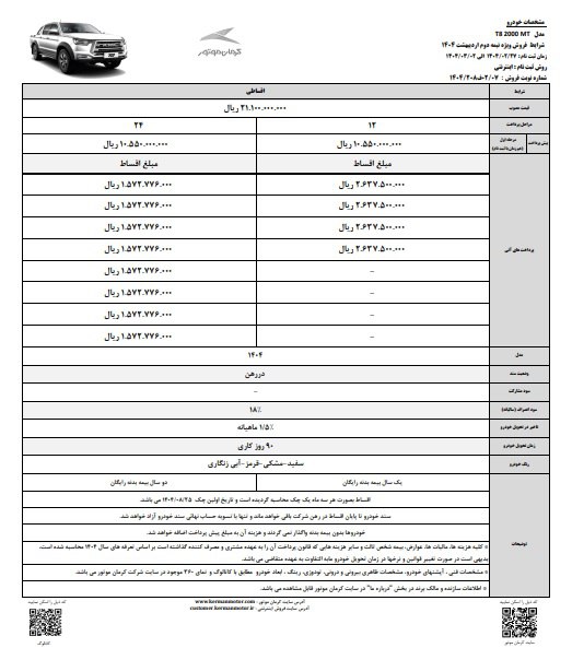 تصویر خودرو جدید کرمان موتور