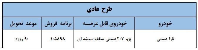 طرح تعویض تارا