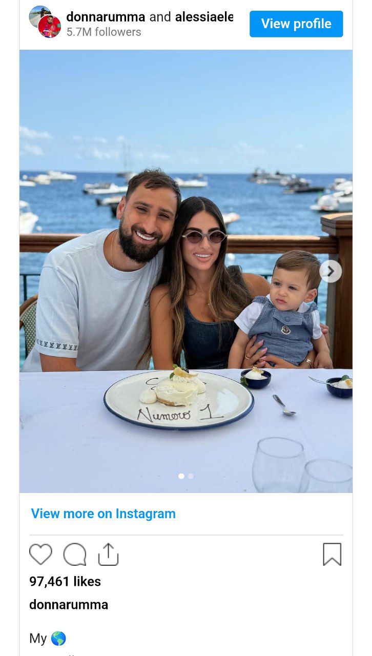 پست جانلوییجی دوناروما در اینستاگرام