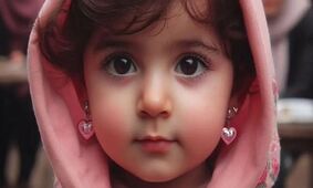 عکس واقعی «دختر کاپشن صورتی با گوشواره قلبی» 