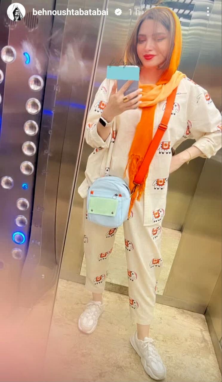 سلفی جذاب و تماشایی از بهنوش خانمِ طباطبایی