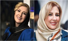 عشوه های زننده مرجانه گلچین در جمع هنرمندان ایرانی + عکس