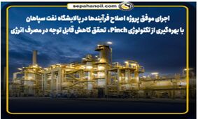 کاهش قابل توجه مصرف انرژی و صرفه‌جویی اقتصادی در پالایشگاه نفت سپاهان